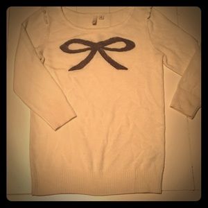 🎀Frenchi Bow Sweater with Ruffle Shoulder